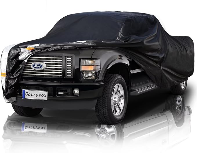 Heavy Duty Ford F350 /250 Long Style Truck Cover Waterproof All Weather, Outdoor Full Exterior Pickup Truck Cover, Rain, Sun, Wind Protection (Up to 264 in)