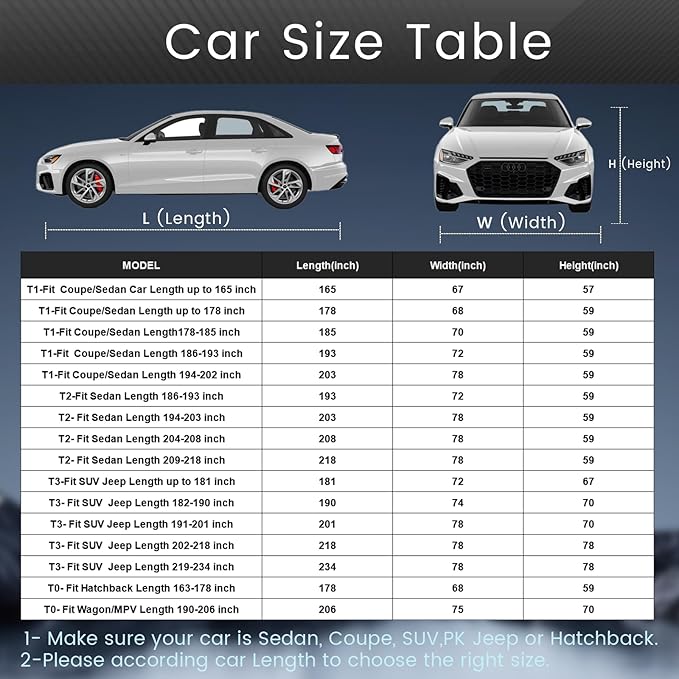 2026 Upgrade Car Cover Waterproof All Weather, Heavy Duty Outdoor Car Cover Universal Fit Sedan Toyota Camry, Tesla Model 3, Honda Accord, Nissan Altima, Kia K5/Stinger, Hyundai Sonata etc.