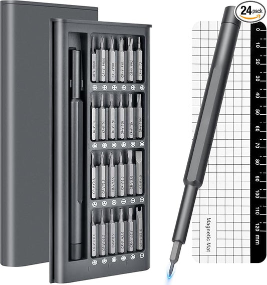 25-in-1 Mini Precision Screwdriver Set: Stocking Stuffers for Men Small Torx Bit Tool Set for Men,Magnetic Torque Repair Tool Kit for Electronics Macbook Watch Eyeglass Ring Doorbell,Birthday Gifts