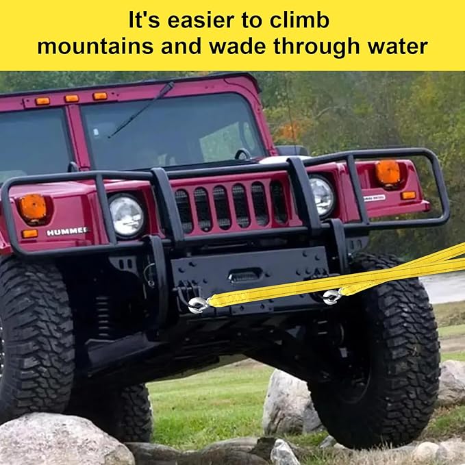 Tow Straps Heavy Duty with Hooks, 2" x 16.4 Ft,13,227 lbs Heavy Duty ATV Car Tow Strap with Hooks, Emergency Towing Straps,Tow Ropes for Boat Vehicles Towing Accessories Roadside Recovery Strap