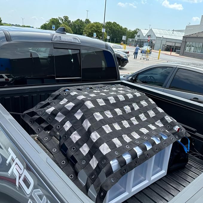 Tailgate Cargo Net,3' x 4.6'，Heavy Duty Cargo Net for Pickup Truck Bed,SUV, Cargo Nets with Cam Buckles & Elastic Ropes