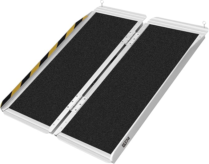 BEJONI Portable Wheelchair Ramp 3FT, Folding Non-Slip Aluminum Handicap Ramp, Door Threshold Wheel Chair Ramps for Home Steps, Scooter, Doorways, Entry Use, Curbs, Stairs