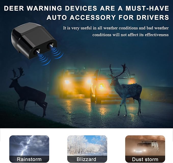 DXNQ 8 PCS Deer Whistles for Car, Avoid Collisions Deer Warning Devices with Adhesive Tapes, Universal Animal Alert Save Deer Whistles for Cars Trucks Motorcycles, Car Accessories (Black)