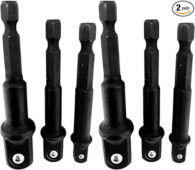 DeWalt Impact Driver Ready 3-Piece Socket Adapter Set DW2541IR, DW2542IR, DW2547IR (Pack of 2)