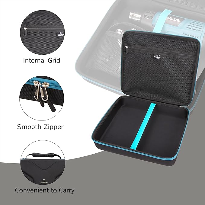 Tourmate Hard Storage Case for NEU MASTER/PRULDE Heat Gun - Travel Case with Built-in Mesh Pocket (Black)