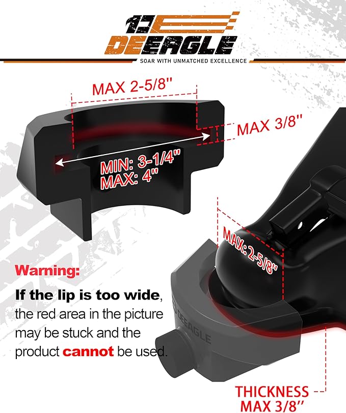 DEEAGLE Heavy Duty Trailer Coupler Lock, RV Trailer Locks Fits 2-5/16” Couplers, Anti-Theft Ball Hitch Lock, Black
