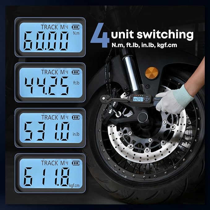 Digital Torque Wrench| ±2% Accuracy | Dual Alarm System | Short Handle Design | Electronic Torque Wrench Digital for Bicycle Moto/Auto Blue1 3/8" 3-60 N.m