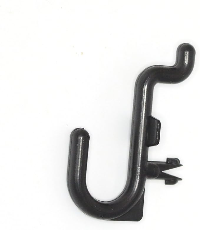 JSP Manufacturing Peg Board Plastic J Hook Style Hooks | Garage Tool Storage Craft Hooks Pegboard Asscessories (25, Black)
