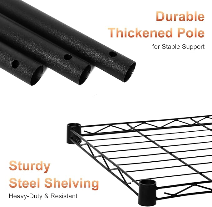 Xcity Storage Shelves, 5 Tier Heavy Duty Metal Shelving Unit, 2000 LBS Capacity Adjustable Steel Wire Shelf Organizer for Pantry, Kitchen, Garage, 14" D x 36" W x 72" H, Chrome