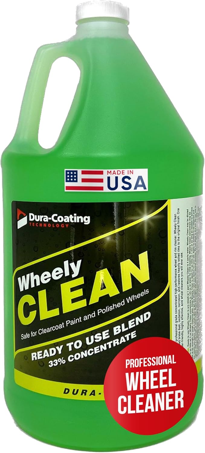 DURA-COATING TECHNOLOGY, Wheely Clean - Professional Wheel Cleaner | Highly Effective for Chrome, Aluminum, and Clear-Coated Wheels | 1 Gallon Ready-to-Use Wheel and Rim Cleaner Solution, Made in USA
