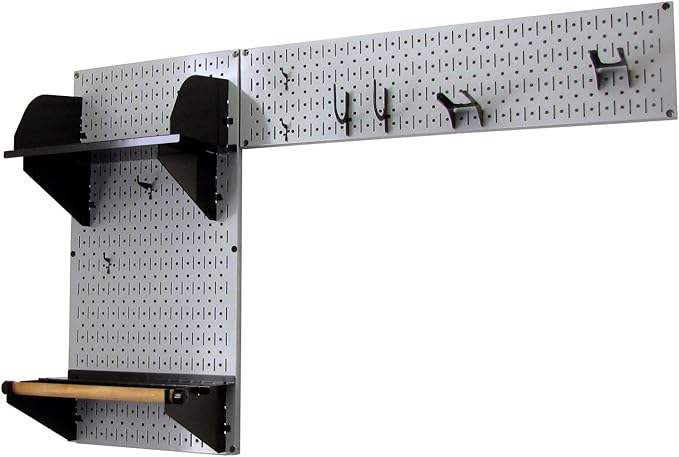 Wall Control Pegboard Garden Supplies Storage and Organization Garden Tool Organizer Kit with Gray Pegboard and Black Accessories