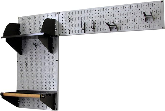 Wall Control Pegboard Garden Supplies Storage and Organization Garden Tool Organizer Kit with Gray Pegboard and Black Accessories