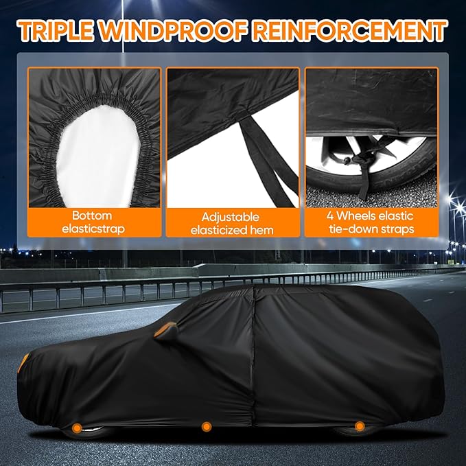 NEVERLAND SUV Car Cover Waterproof All Weather Outdoor Full Car Cover for Automobiles Snow Rain Sun UV Dust Protection Scratch Universal Fit SUV Up to 190"