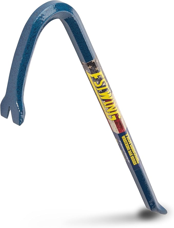 ESTWING Gooseneck Wrecking Bar - 5/8" x 18" USA Made Pry Bar with Angled Chisel End & Forged Steel Construction - EWB-18