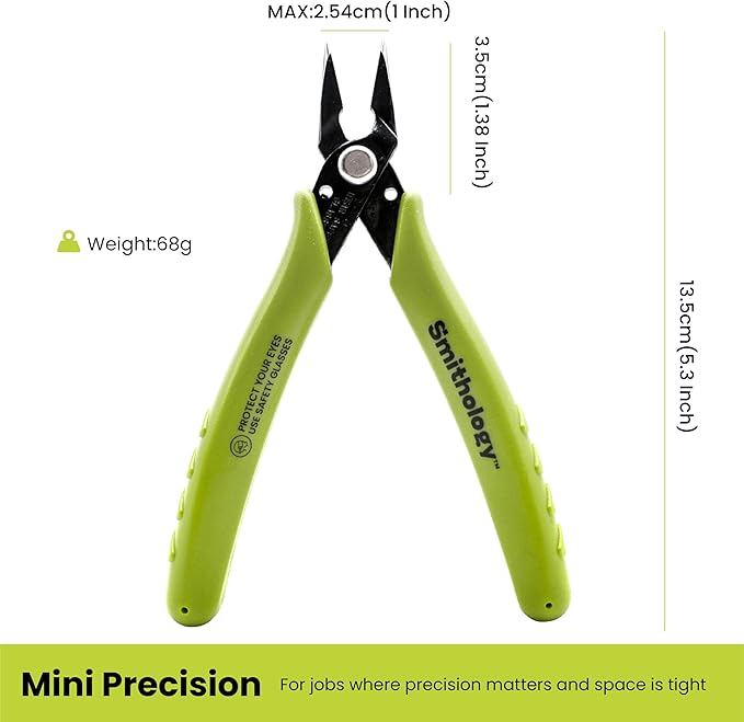 Smithology 5.3" Mini Needle Nose Pliers 3-Pack | Precision Long Nose Pliers with Serrated Jaws, Perfect for Jewelry Making, Electronics & Crafts