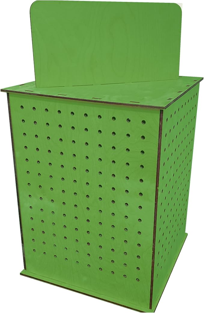 TORCHED DISPLAYS Rotating Display Stand | 22.5 x 16.76-inch | Rotating Organizer Wood Pegboard | Pegboard Display Stand for Craft Shows, Vendor Events, Jewelry, Accessories | Green