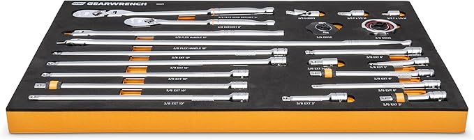 GEARWRENCH 21 Piece 3/8" 90T Ratchet & Drive Tool Set with EVA Foam Tray - 86521