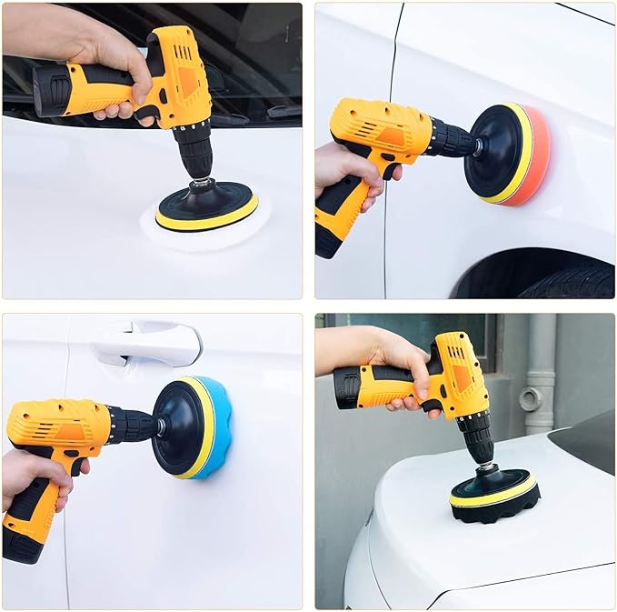 5 Inch Buffing and Polishing Pad Kit 11 PCS with Drill Adapter