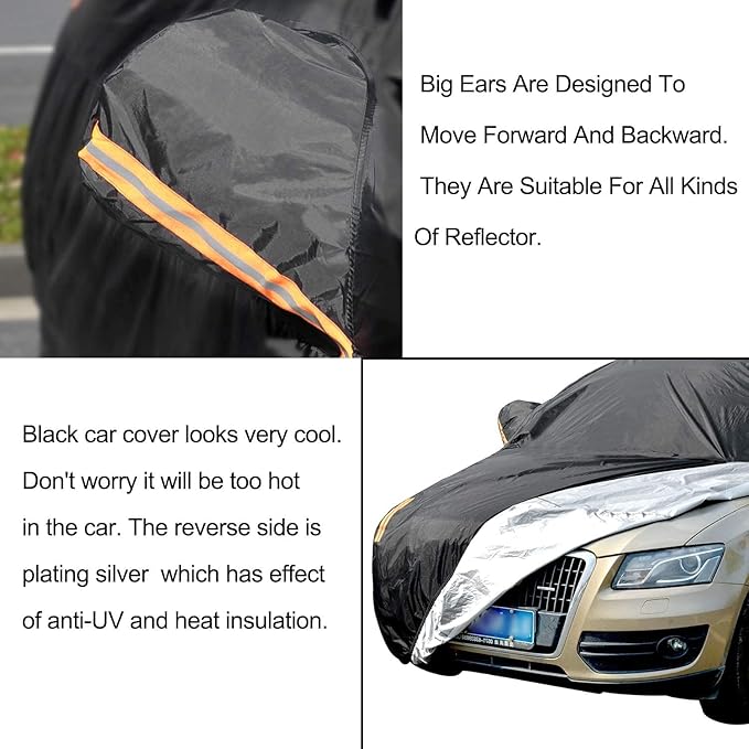 UV Protection SUV Car Cover Windproof Dustproof Scratch Resistant Outdoor Universal Full Car Covers for SUV L
