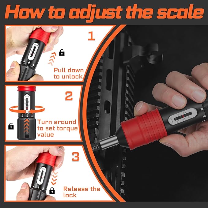 71Pieces Click Torque Screwdriver Set 10-50 lbf.in SAE Hand Torque Screw Driver Tools Kit with 1/4 Inch Universal Socket, Screwdriver Bits, Ratchet Wrench for Tools, Bike Repairing, Mounting