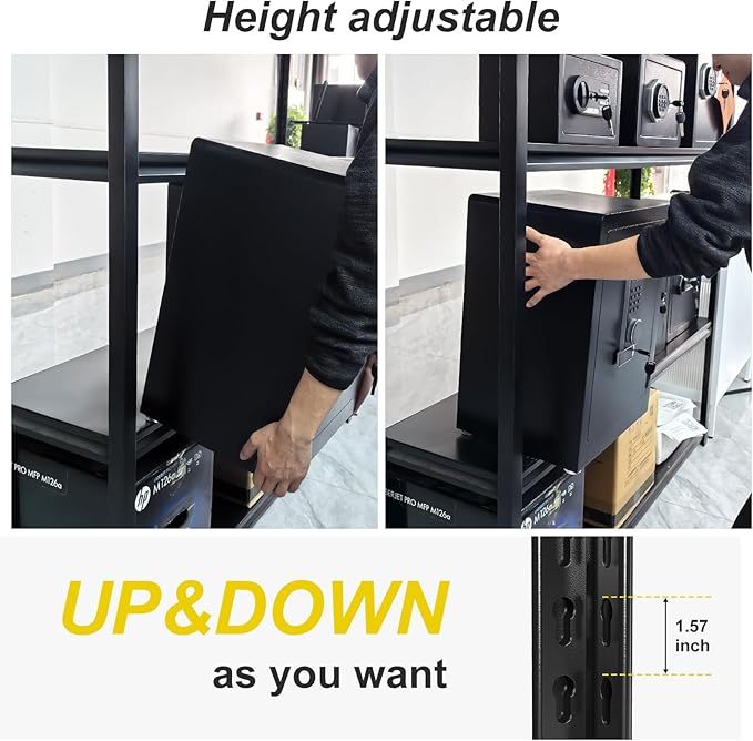 HYCHIKA 5-Tire Garage Shelving Units Storage Shelves Rack, 72 Inches Height Heavy Duty Adjustable Steel 3000 lbs Industrial Metal Shelf for Basement, Garage Organization (72" H x 59" W x 24" D)