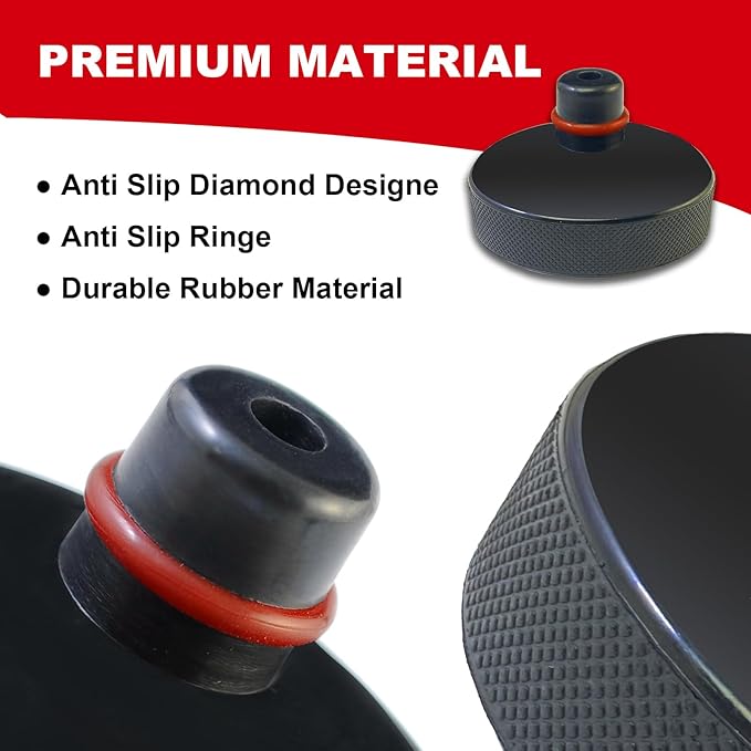 4PCS Jack Pads for Mach-E, Compatible with Ford Mustang Mach E 2021-2025, Rubber Pinch Weld Jack Pad Adapter, Lift & Jack Stand Support with Non-Slip Design & Storage Bag