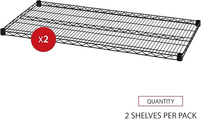 Alera ALE Industrial Wire Shelving Extra Wire Shelves, 48w x 24d, Black (Case of 2 Shelves)