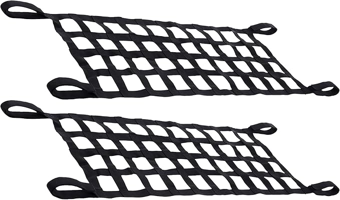 Orion Motor Tech Mesh Cargo Net 2 Pack, Rooftop Hammock Compatible with 1987-2022 Jeep Wrangler YJ TJ JK JL & Gladiator JT Jeep Wrangler Hammock Top Netting 4-Door and 2-Door