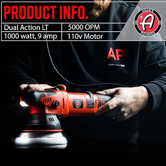 Adam's 15mm SK Pro Car Polisher Kit (16 Item) - Professional Buffer Polisher for Car Detailing & Scratch Repair - Includes Microfiber Towels, Polish, Compound, Pads, Tools, Carry Tote, & More