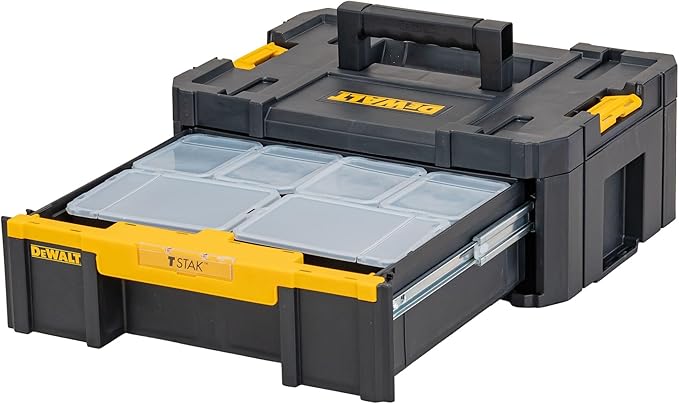 DEWALT DWST1-70705 T-Stak III Tool Storage Box with Drawer, Yellow/Black, 17.6 cm*44.0 cm*31.4 cm