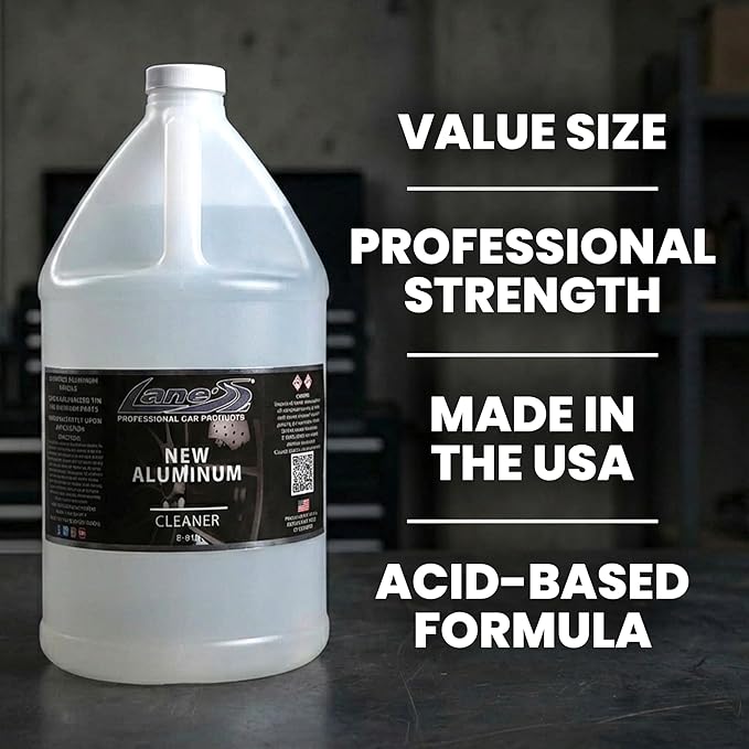 LANE'S New Aluminum Car Wheel Cleaner | Acid Rim Cleaner and Brightener | Brake Dust, Oxidation & Rust Remover for Motorcycles, Cars, Trucks | Shines & Eliminates Hard Scrubbing | 1 Gallon