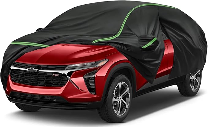 Car Cover fits General Motors SUV, SUV Size(191-210 inch), 6 Layers Waterproof All Weather Protection, Sun UV Rain Snow Resistant with Windproof Straps & Reflective Design