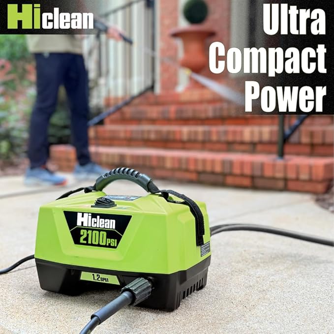 Electric Pressure Washer 2100 PSI - Portable Power Washer for Car Detailing, Patios, Fences and Outdoor Cleaning, Compact Design with Foam Cannon, Turbo and Fan Nozzles, ETL Certified