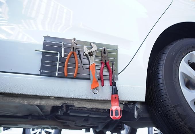 Magnetic Tool Holder & Pad, Mechanic Tool Tray, Magnetic Parts Mat, Automotive Organizer for Screws, Bolts, Wrench and Socket, Super Strong Magnets Stay Vertical, Horizontal and Upside Down (Set of 3)