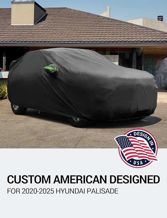 Proadsy Car Cover Custom Fit for Hyundai Palisade 2020-2025, Waterproof All Weather for Automobiles, Full Exterior Cover Rain Snow Sun Protector Indoor Outdoor Car Cover