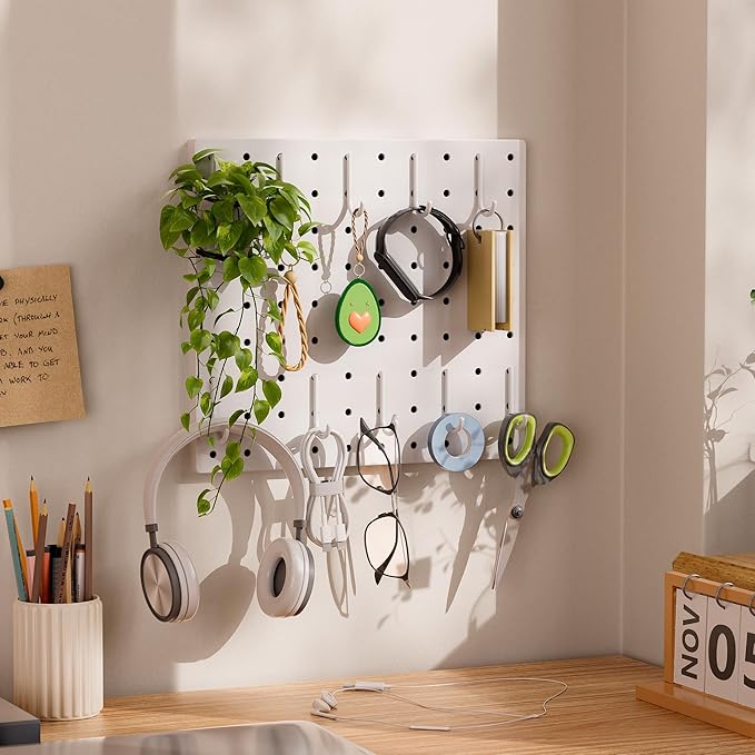 Pegboard Combination Kit - Pegboards and Accessories Modular Hanging for Wall Organizer, Crafts Organization, Ornaments Display, Nursery Storage, Peg Board