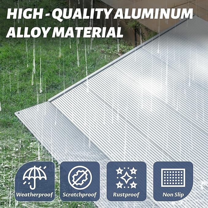 Aluminum Threshold Ramp for Doorways, 24"x36" Adjustable Ramp for 2"-4.5" Rise, Wheelchair Ramp with Non-Slip Mat, Ramps for Wheelchairs for Home, Threshold Ramps for Doorways