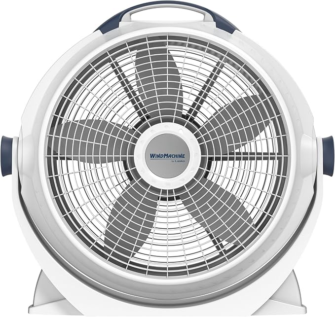 Lasko WINDMACHINE 20" High Velocity Floor Fan with 3 Speeds, 360° Directional Airflow, Portable Air Circulator Fan for Home, Garage & Workshop, Fully Assembled, Gray, 3301