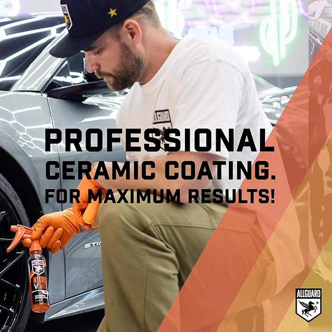 NITRO V7 Spray - 7H Ceramic Coating Spray with Proprietary XiO2™ Formula Creates Tri-Molecular Bond - 1+ Year of Hydrophobic, Self Cleaning Protection & High-Gloss Shine - Easy Application