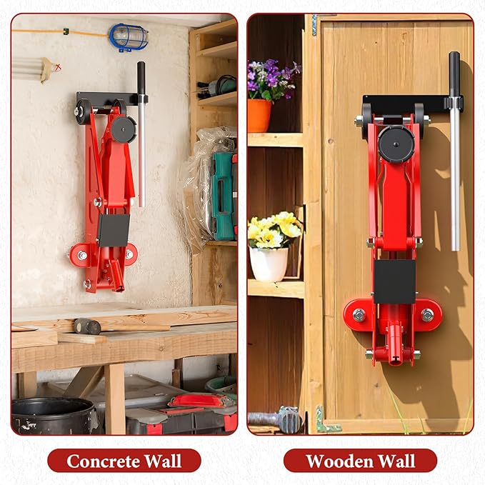 Floor Jack Wall Mount, Heavy Duty Jack Stand Wall Mount Rack for Hydraulic Car Jacks Easy Install Floor Jacks Holder with Anti-Rust Coating Floor Jack Accessories for Space-Saving
