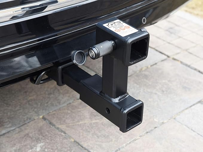 TOPTOW 63520 Trailer Hitch Lock, 5/8-inch Locking Pin Dia, 3-1/2-inch Span, Fits for Class 3, 4, 5 Hitch Receivers, Round Keys