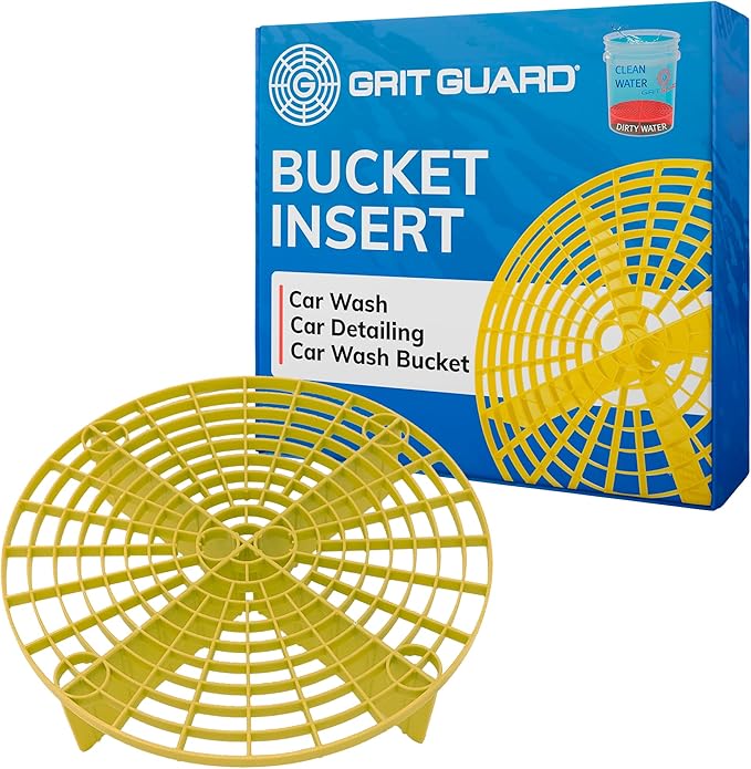 Grit Guard The Original Yellow Bucket Insert - 10" Diameter Car Wash Bucket for Car Washing, Detailing Compatible with 3.5, 4, 5 and 6 Gallon Buckets