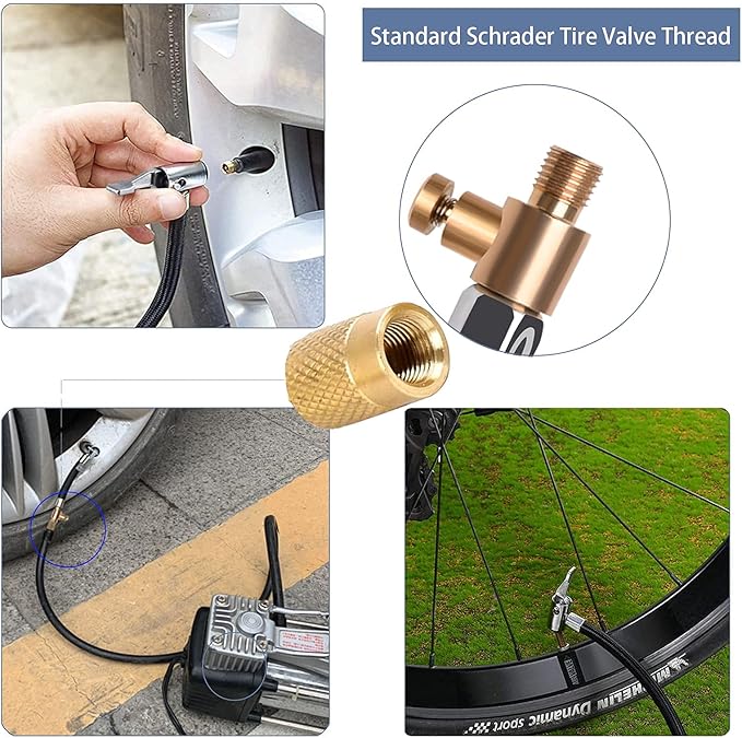 Flexible Tire Valve Extension Adapter, Locking Air Chuck Quick Connect and Release, Pressure Adjustable Tire Inflator Pump Hose Adapter for Car Motorcycle Bike,1PC
