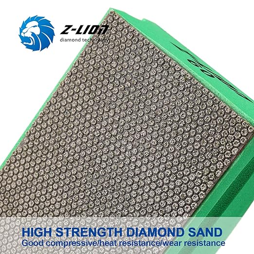 Z-lion Electroplated Diamond Polishing Hand Pads Grit 60 Arc Shape Back for Glass Stone Granite Marble
