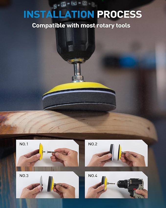 S SATC 143 PCS Headlight Restoration Kit, 3 Inch Hook and Loop Sanding Disc kit Drill Polisher Attachment, 60-10000 Grit Polishing Buffing Pads for Car Sanding, Waxing, Buffing, Scouring, Cleaning