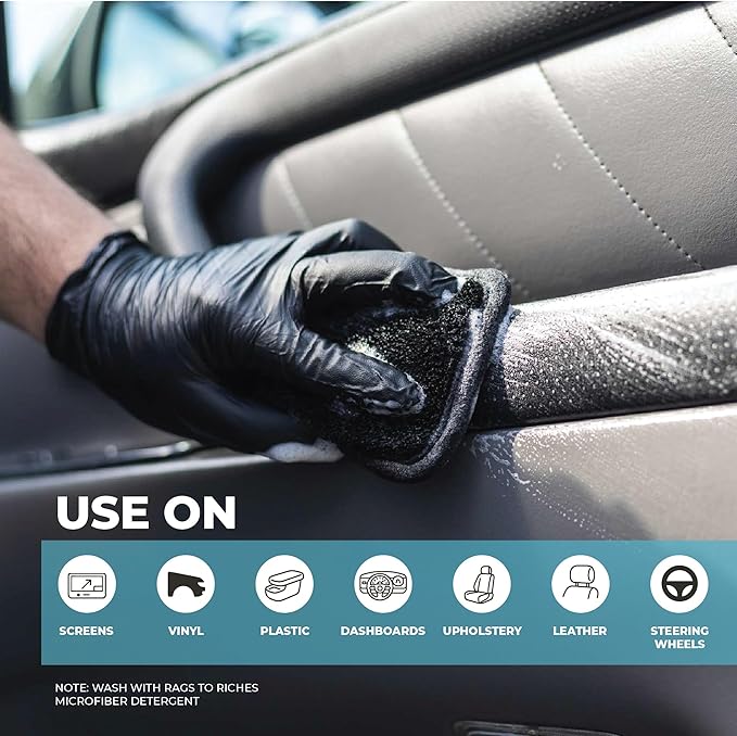 The Rag Company - Interior Scrubber - Soft Microfiber Pad Safe for All Automotive Interior Surfaces; Deep Cleaning with Scratchless and Streak-Free Finish - 4 Pk