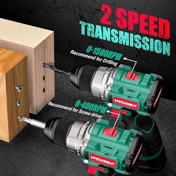 HYCHIKA 16.8V Brushless Power Drill Driver, Hole Saw Kit 3/4"-6"(19-152mm), Tool Combo Kit