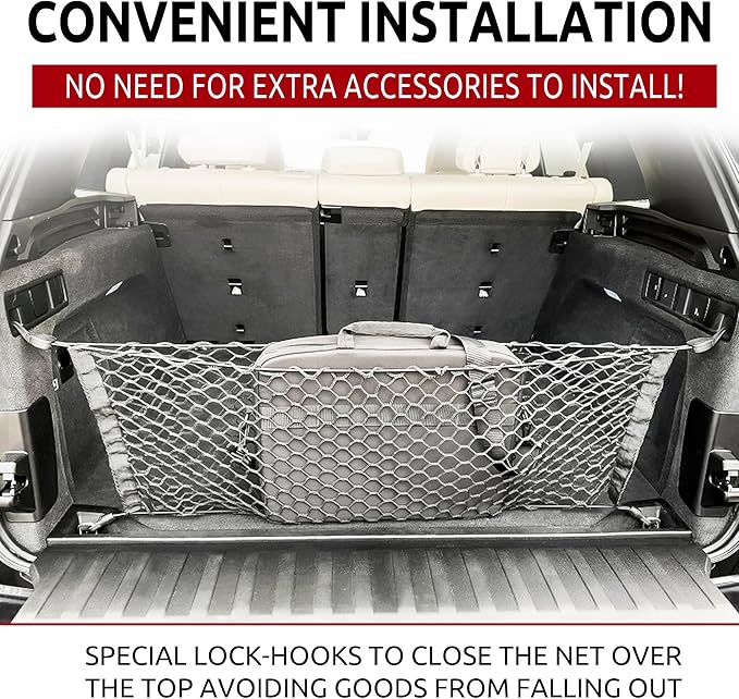 Envelope Style Trunk Cargo Net Black for BMW X5 G05 2018-2026 - Car Accessories - Premium Trunk Organizers and Storage - Cargo Net for SUV - Vehicle Carrier Organizer for BMW X5 G05