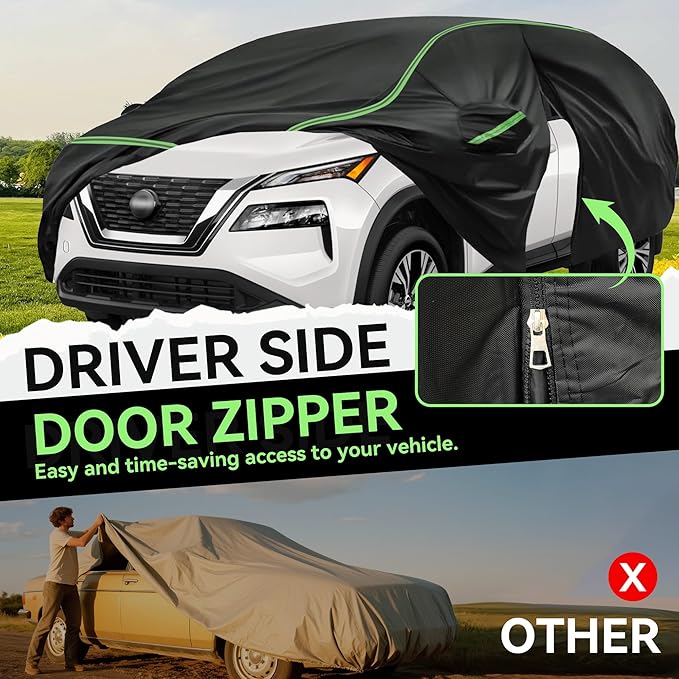 Car Cover for Chevrolet Equinox, SUV Size, 420D Oxford Fabric, Waterproof Windproof Sunproof Car Covers, Durable All Weather Protection, Anti-UV Outdoor Full Car Cover