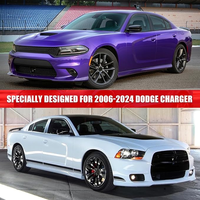 Waterproof Car Covers Replace for 2006-2025 Dodge Charger/Chrysler 300 300C, 6 Layers All Weather Car Cover with Zipper Door & 18 Ponit Windproof Bands for Snow Rain Dust Hail Protection